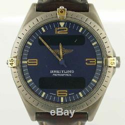 Breitling Aerospace 80360 Blue Dial Analog/digital Watch For Parts/repairs