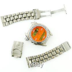 Breitling E56321 Emergency Orange Dial Chrono Titanium Watch For Parts+repairs