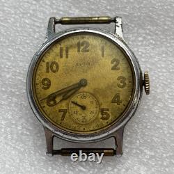 Broken Elgin Grade 580 ORD. DEPT. US Military Issued WWII Wristwatch Vtg Parts