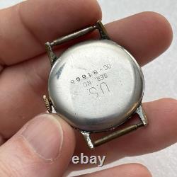 Broken Elgin Grade 580 ORD. DEPT. US Military Issued WWII Wristwatch Vtg Parts