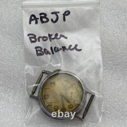 Broken Elgin Grade 580 ORD. DEPT. US Military Issued WWII Wristwatch Vtg Parts