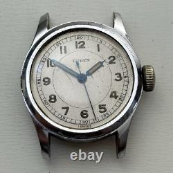 Broken VINTAGE WWII PERIOD MEN'S BUREN MILITARY WRISTWATCH 30mm RARE For Parts