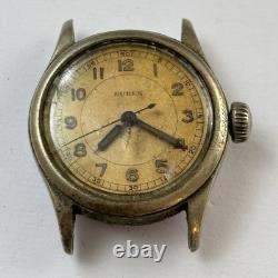 Broken VINTAGE WWII PERIOD MEN'S BUREN MILITARY WRISTWATCH 30mm RARE For Parts