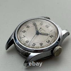 Broken VINTAGE WWII PERIOD MEN'S BUREN MILITARY WRISTWATCH 30mm RARE For Parts