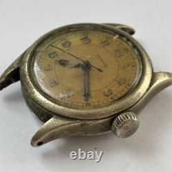 Broken VINTAGE WWII PERIOD MEN'S BUREN MILITARY WRISTWATCH 30mm RARE For Parts