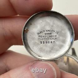 Broken VINTAGE WWII PERIOD MEN'S BUREN MILITARY WRISTWATCH 30mm RARE For Parts