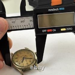 Broken VINTAGE WWII PERIOD MEN'S BUREN MILITARY WRISTWATCH 30mm RARE For Parts