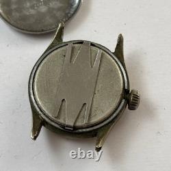 Broken VINTAGE WWII PERIOD MEN'S BUREN MILITARY WRISTWATCH 30mm RARE For Parts