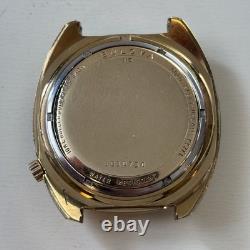 Broken Vintage Bulova Accutron'Woody' 1975 10K RGP Watch Wood Grain For Parts