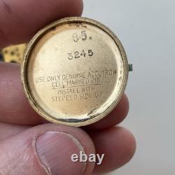Broken Vintage Bulova Accutron'Woody' 1975 10K RGP Watch Wood Grain For Parts