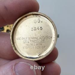 Broken Vintage Bulova Accutron'Woody' 1975 10K RGP Watch Wood Grain For Parts