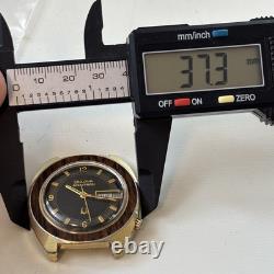 Broken Vintage Bulova Accutron'Woody' 1975 10K RGP Watch Wood Grain For Parts