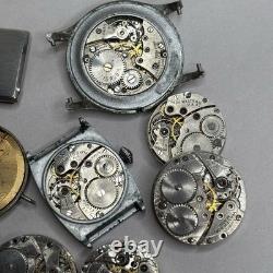 Broken Vintage Watch Movements Parts Lot Bulova Automatic Waltham Gruen Elgin