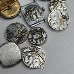 Broken Vintage Watch Movements Parts Lot Bulova Automatic Waltham Gruen Elgin