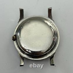 Broken Vintage Wyler Incaflex Stainless Steel Dynawind Hammered 33mm For Parts