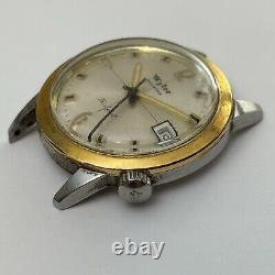 Broken Vintage Wyler Incaflex Tri Sport Two Tone Date Stainless Steel 35mm