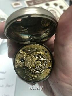 Bullingford Liverpool Silver Fusee Pocket Watch Grams 18s Not Working Rare 1819