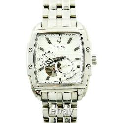 Bulova C869968 White Dial Skeleton Stainless Steel Watch As Is For Parts+repairs