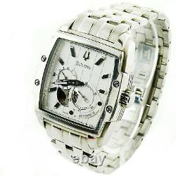 Bulova C869968 White Dial Skeleton Stainless Steel Watch As Is For Parts+repairs