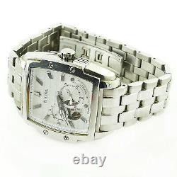 Bulova C869968 White Dial Skeleton Stainless Steel Watch As Is For Parts+repairs