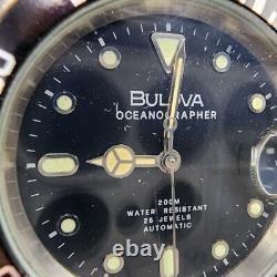 Bulova Oceanograph Automatic Watch Men 37mm Black Dial Two Tone 9243901 ETA PART