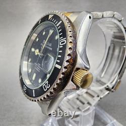 Bulova Oceanograph Automatic Watch Men 37mm Black Dial Two Tone 9243901 ETA PART
