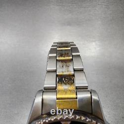 Bulova Oceanograph Automatic Watch Men 37mm Black Dial Two Tone 9243901 ETA PART