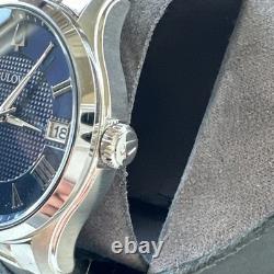 Bulova Wilton Men's Quartz Silver-Tone Blue Dial Watch 41MM 96B386 NOT WORKING
