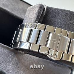 Bulova Wilton Men's Quartz Silver-Tone Blue Dial Watch 41MM 96B386 NOT WORKING