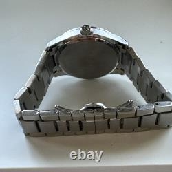 Bulova Wilton Men's Quartz Silver-Tone Blue Dial Watch 41MM 96B386 NOT WORKING