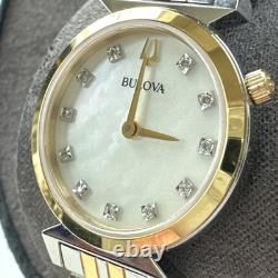Bulova Women's Classic Quartz Diamond Silver Watch 24 MM 98P202 DOES NOT WORK