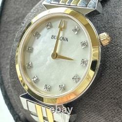Bulova Women's Classic Quartz Diamond Silver Watch 24 MM 98P202 DOES NOT WORK