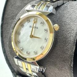 Bulova Women's Classic Quartz Diamond Silver Watch 24 MM 98P202 DOES NOT WORK