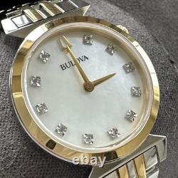 Bulova Women's Classic Quartz Diamond Silver Watch 24 MM 98P202 DOES NOT WORK