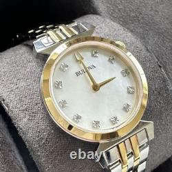 Bulova Women's Classic Quartz Diamond Silver Watch 24 MM 98P202 DOES NOT WORK