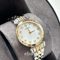 Bulova Women's Classic Quartz Diamond Silver Watch 24 MM 98P202 DOES NOT WORK