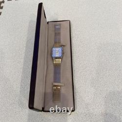 CITIZEN EXCEED Gold 18k Quartz Men's Watch Square Boxed Analog For parts as is