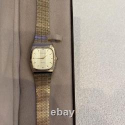 CITIZEN EXCEED Gold 18k Quartz Men's Watch Square Boxed Analog For parts as is