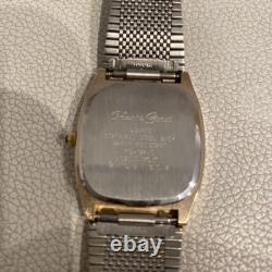 CITIZEN EXCEED Gold 18k Quartz Men's Watch Square Boxed Analog For parts as is