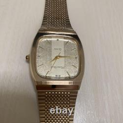 CITIZEN EXCEED Gold 18k Quartz Men's Watch Square Boxed Analog For parts as is