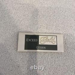 CITIZEN EXCEED Gold 18k Quartz Men's Watch Square Boxed Analog For parts as is