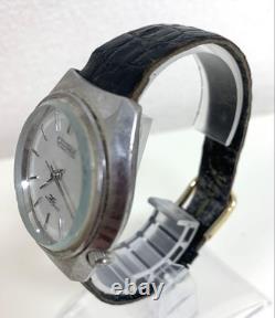 CITIZEN Hisonic Tuning Fork Watch 3720-375014-Y Silver Dial Black Not Working