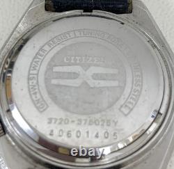 CITIZEN Hisonic Tuning Fork Watch 3720-375014-Y Silver Dial Black Not Working