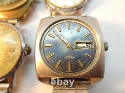 Caravelle Lot Of 6 1960's 1970's Automatic Watches For Restoration Or Parts