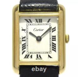 Cartier Pre Must de Tank 15705 Black Women's Wrist Watch (Broken Crown)