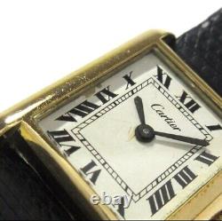 Cartier Pre Must de Tank 15705 Black Women's Wrist Watch (Broken Crown)