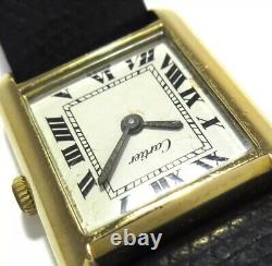 Cartier Pre Must de Tank 15705 Black Women's Wrist Watch (Broken Crown)