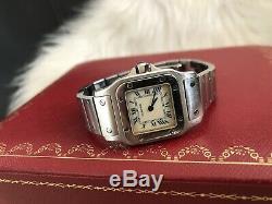 Cartier Santos Galbee 1565 Quartz 24mm Watch & Box, Not Working & Spare Or Repair