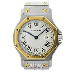 Cartier Santos Octagon 18K Yellow Gold Steel Automatic 30MM Watch Broken