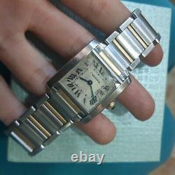 Cartier Tank FRANCAISE Gold+Stainless steel Ladies Watch As IS For PARTS Repair